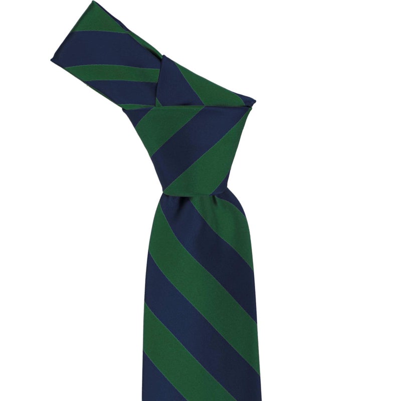 tiemart Striped Tie (Hunter Green and Navy Blue) - Image 5